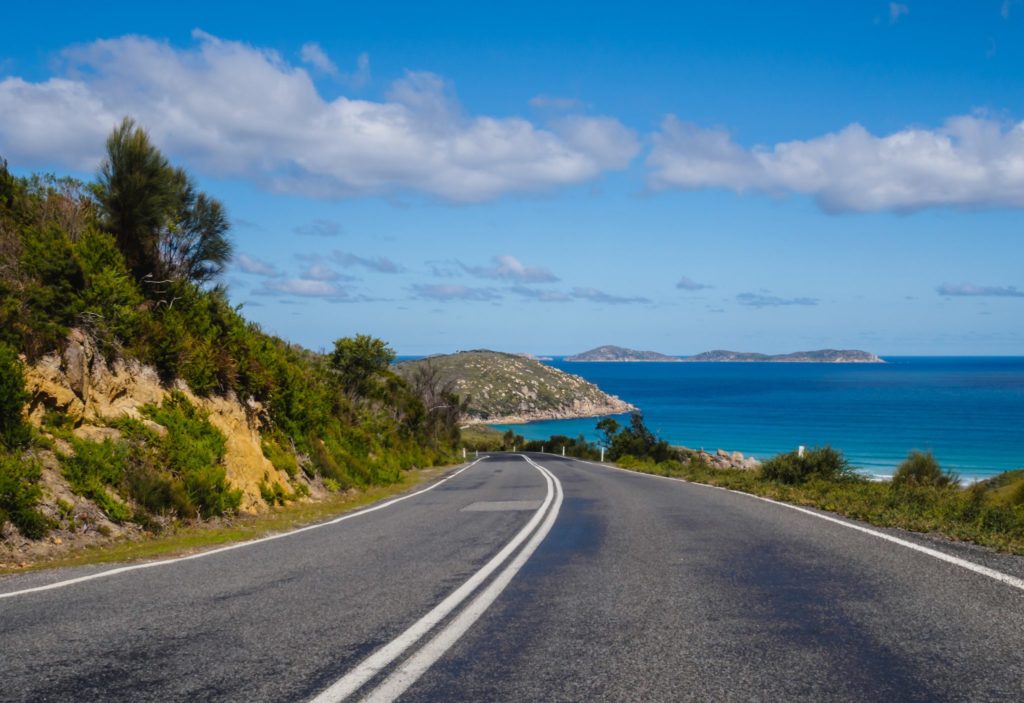 Road near the beach