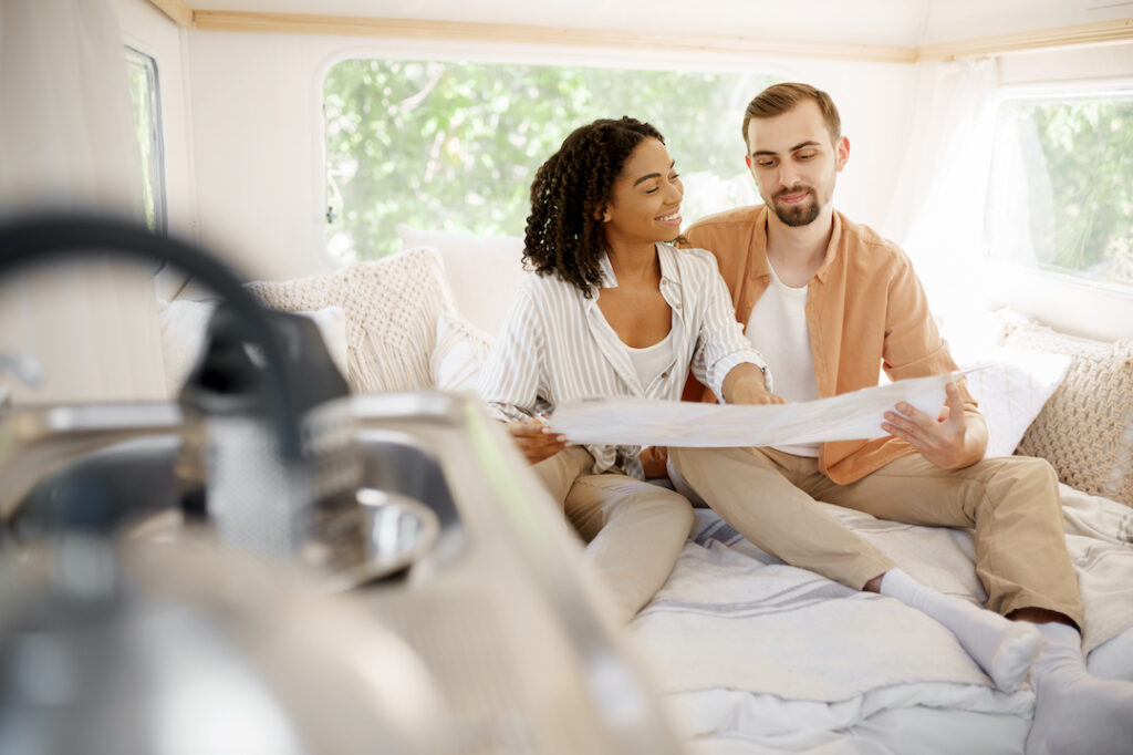 Couple in RV mattress